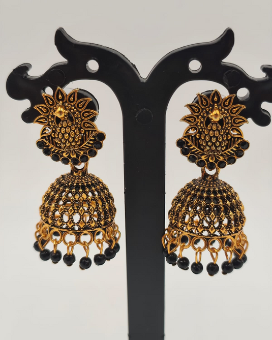 Jhumka Earrings with Beads-RC330003