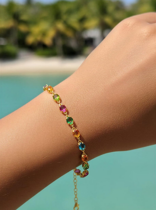 Colorful Stone Charm Bracelet-SG440002