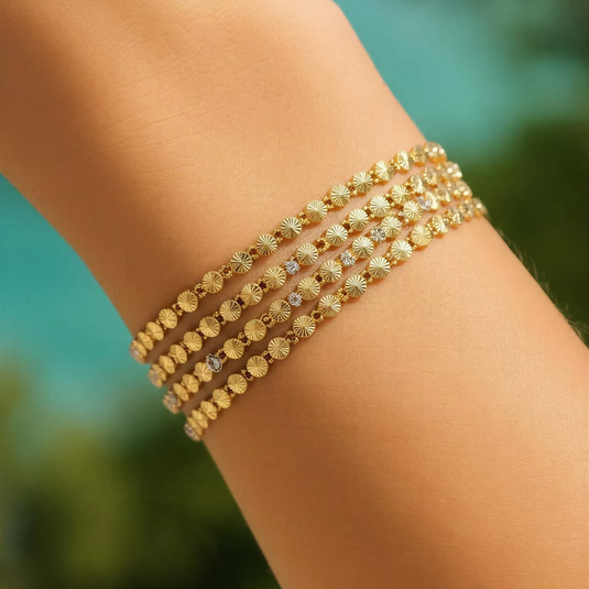 Elegant Gold Finish Textured Bangles-SG550001