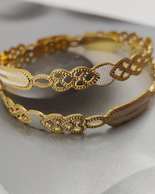 Dual-Tone Designer Cutwork Bangles-SG550006