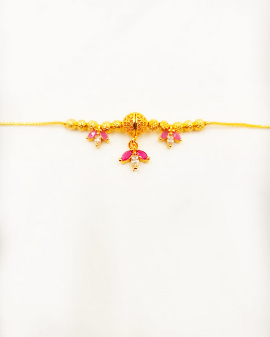 Ruby Floral Charm Bracelet-SG440007