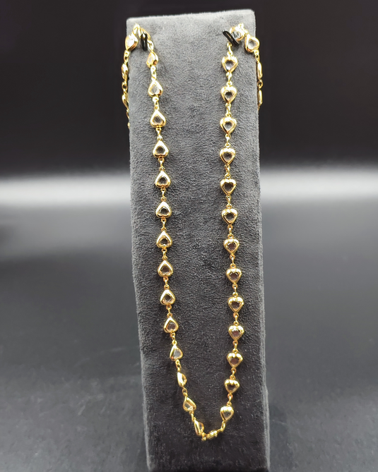 Gold-Plated Semi-Precious Stone Heart Motif Chain-SG330004