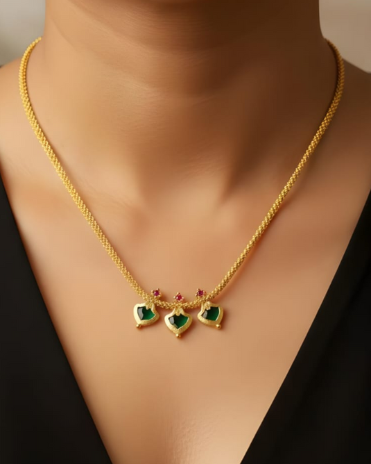 Traditional Palakka Gold Covering Necklace-SG220007