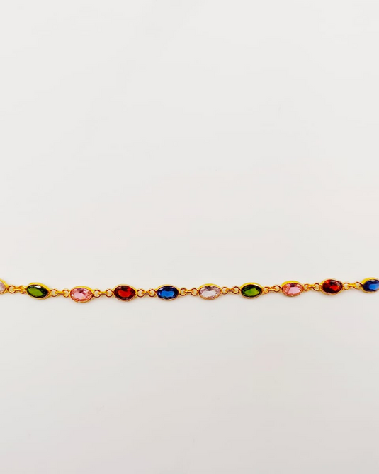 Multicolor Gemstone Charm Bracelet-SG440001