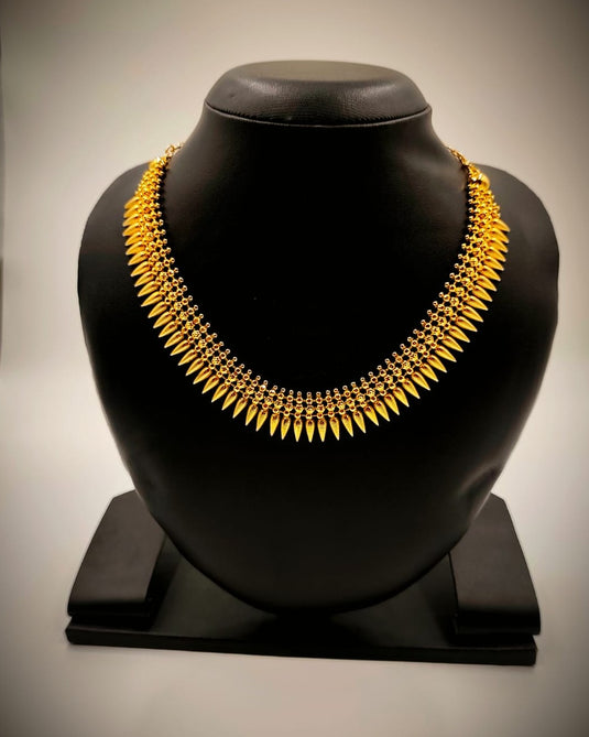 Royal Spike Design Gold Covering Necklace-SG220005