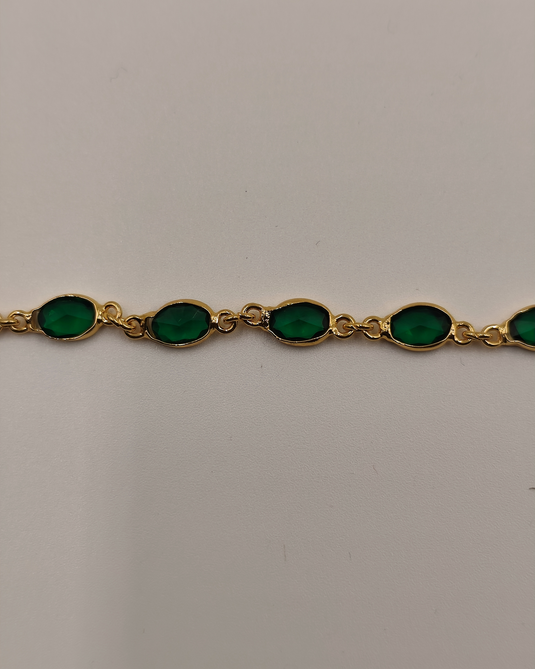 Green Semi-Precious Stone chain -SG330012