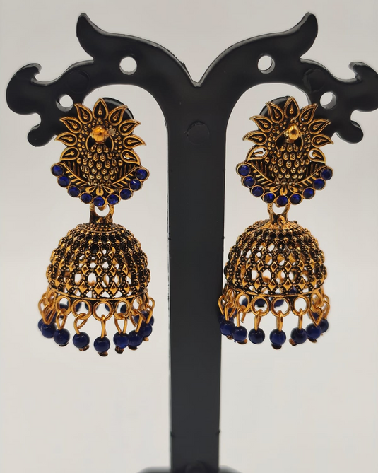 Jhumka Earrings with Beads-RC330003
