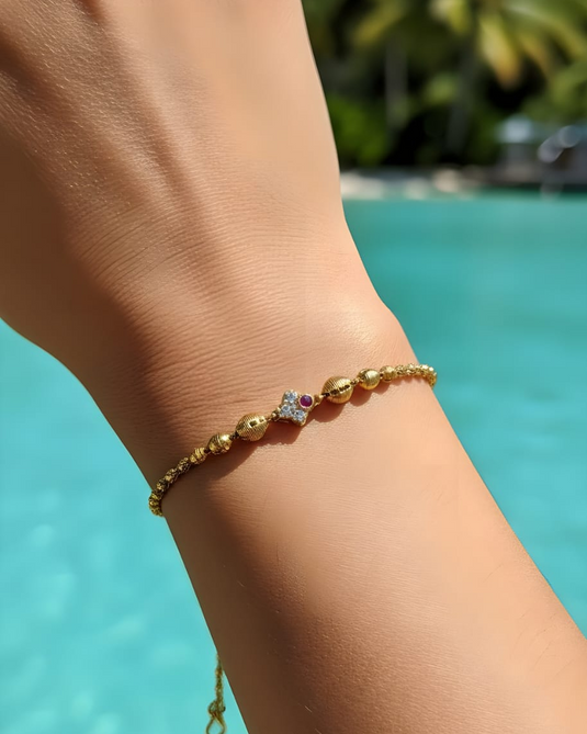 Ruby Center Bead Bracelet-SG440008