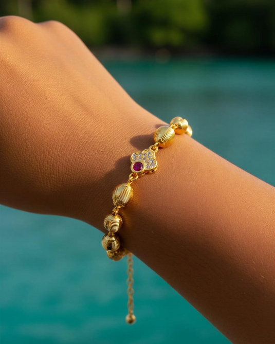 Ruby Center Bead Bracelet-SG440008