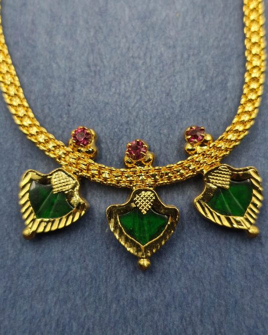 Traditional Palakka Gold Covering Necklace-SG220007