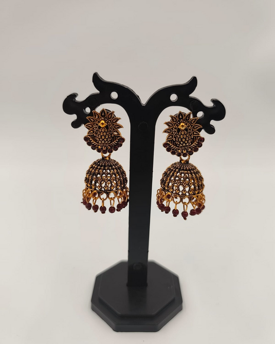 Jhumka Earrings with Beads-RC330003