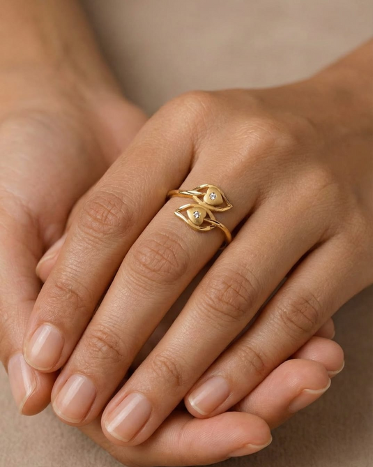 Duo Leaf Charm Ring-SGC1140004