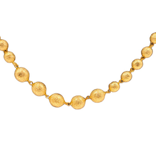 Elegant Gold-Plated Textured Bead Necklace Chain-SG330002