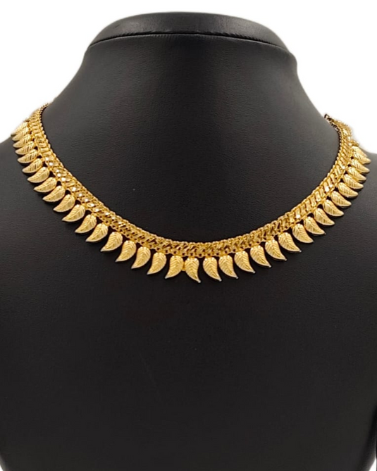 Traditional Leaf Design Gold Covering Necklace-SG2200013