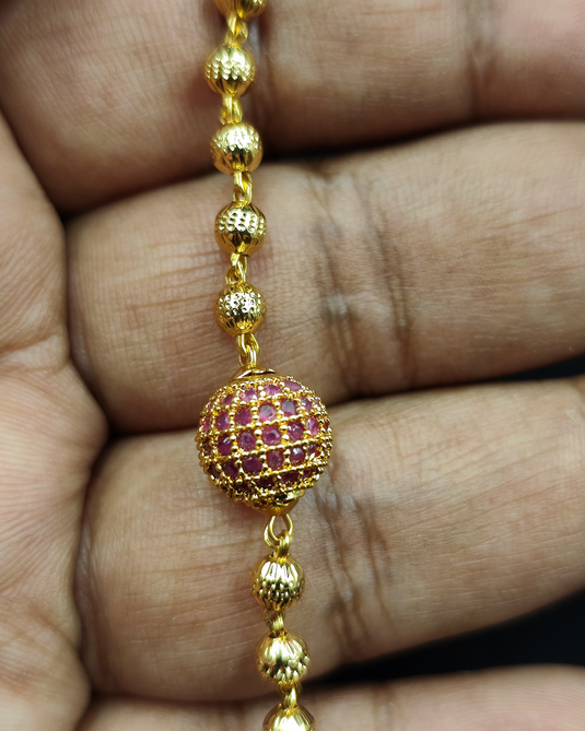 Maroon Stone Designer Gold Bracelet-SG440012
