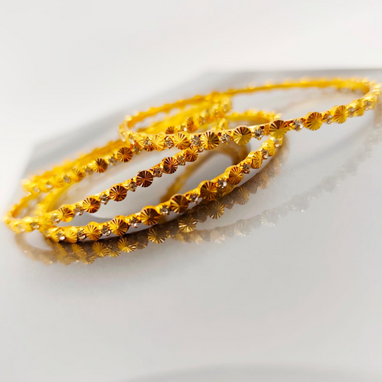 Elegant Gold Finish Textured Bangles-SG550001