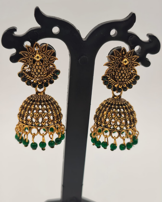 Jhumka Earrings with Beads-RC330003