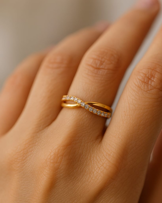 Infinity Twist AD Stone Ring-SGC1140010