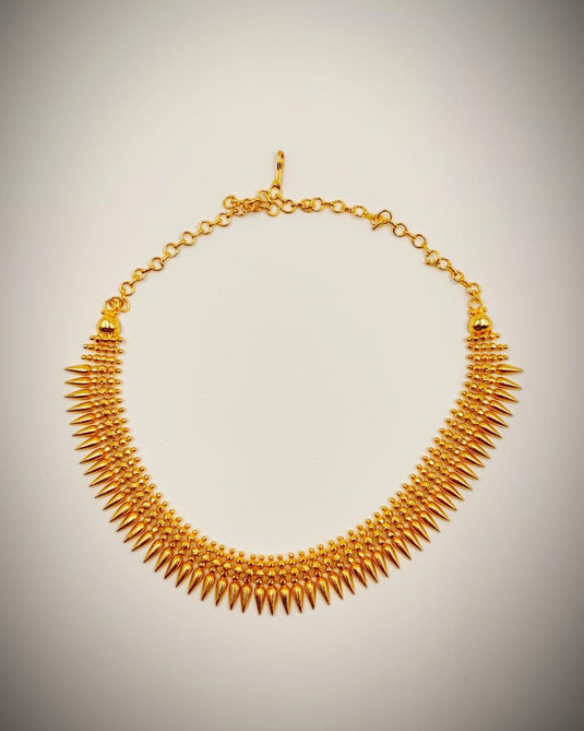 Royal Spike Design Gold Covering Necklace-SG220005
