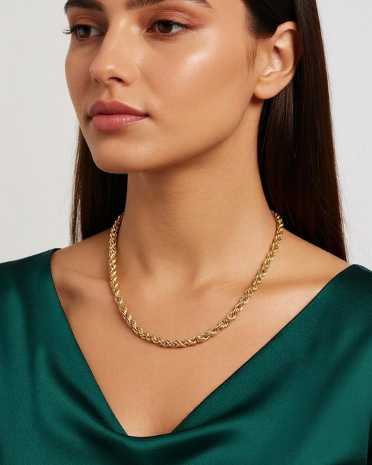 Gold-Plated Rope Twist Chain-SG330009