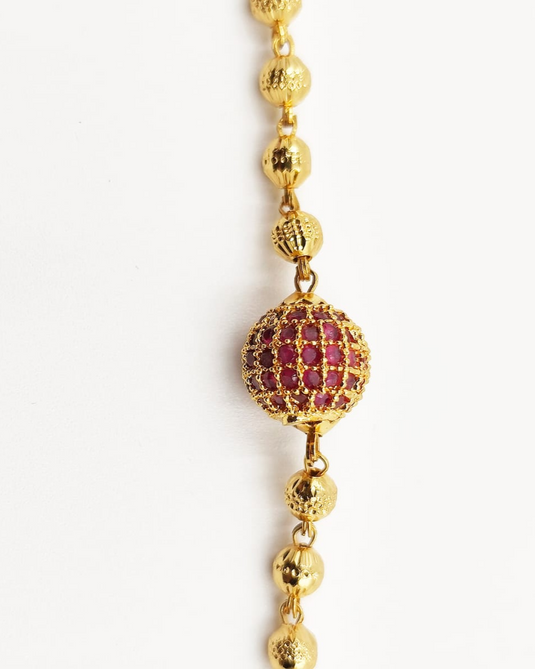 Maroon Stone Designer Gold Bracelet-SG440012