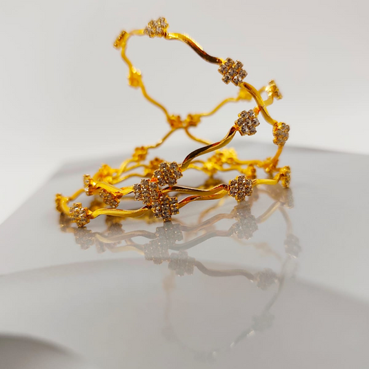 Wavy Floral Stone Bangles-SG550002