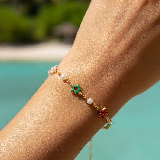 Star Pearl Charm Bracelet-SG440003
