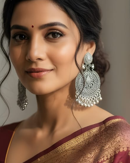 SILVER  SHADE EARINGS-RC440007