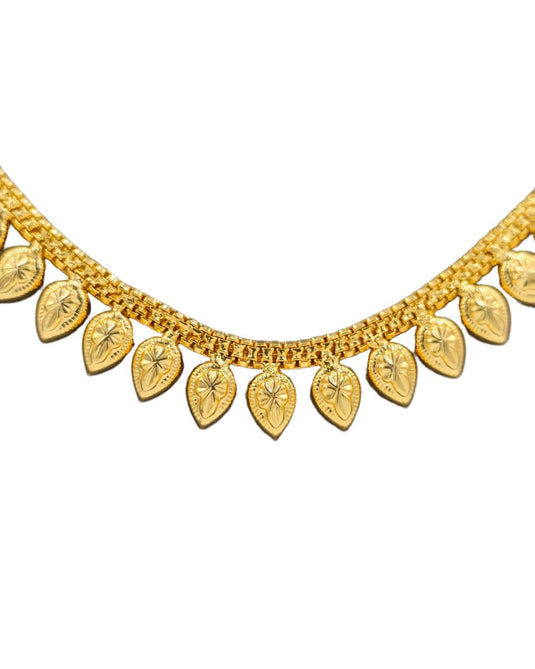Leaf Design Gold Plated Necklace-SG220004