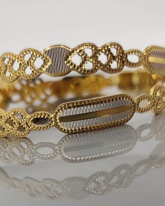 Dual-Tone Designer Cutwork Bangles-SG550006