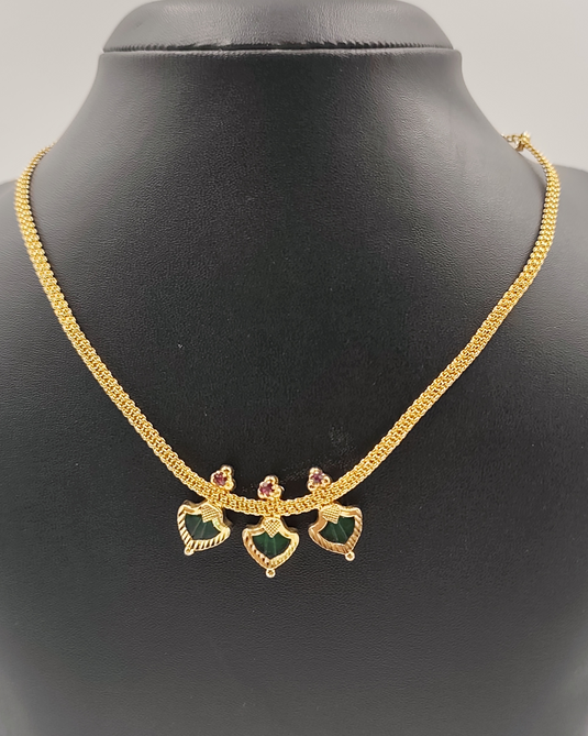 Traditional Palakka Gold Covering Necklace-SG220007