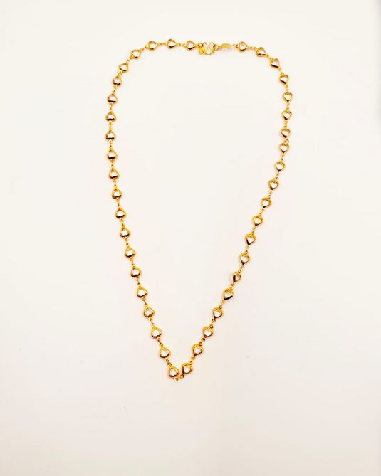 Gold-Plated Semi-Precious Stone Heart Motif Chain-SG330004