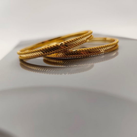 Twisted Rope Design Gold Bangles-SG550004