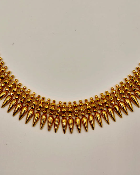 Royal Spike Design Gold Covering Necklace-SG220005
