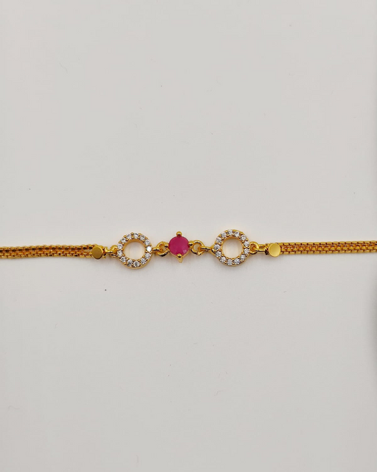Ruby Circle Charm Bracelet-SG440009