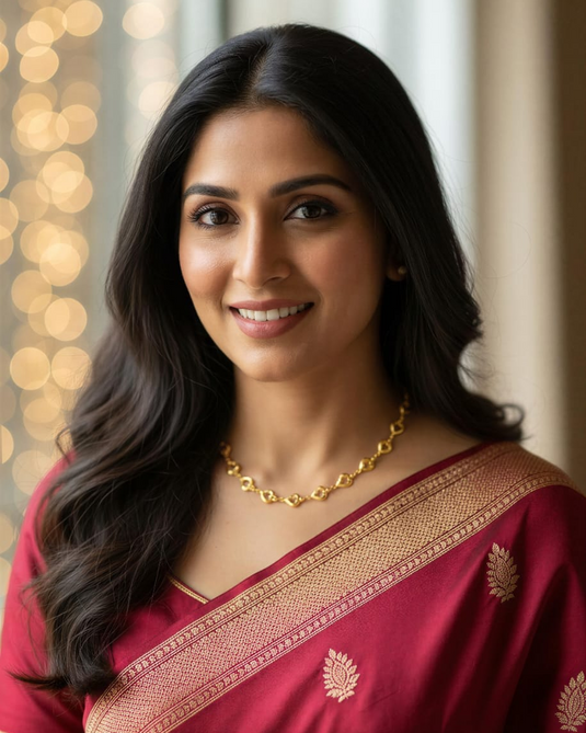 Gold-Plated Semi-Precious Stone Heart Motif Chain-SG330004