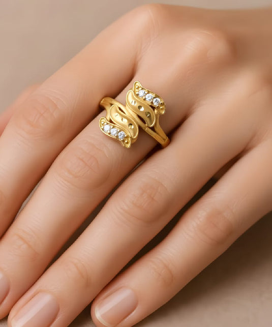 Elegant Gold AD Stone Ring-SGC1140016