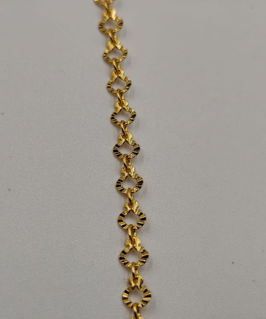 Heart Design Black Bead Anklet